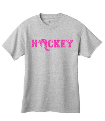 "Hockey" Glitter T-Shirt - Adult