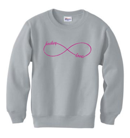 "Infinite Hockey Love" Glitter Crewneck Sweatshirt - Youth