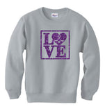 Hockey Love Glitter Crewneck Sweatshirt - Adult